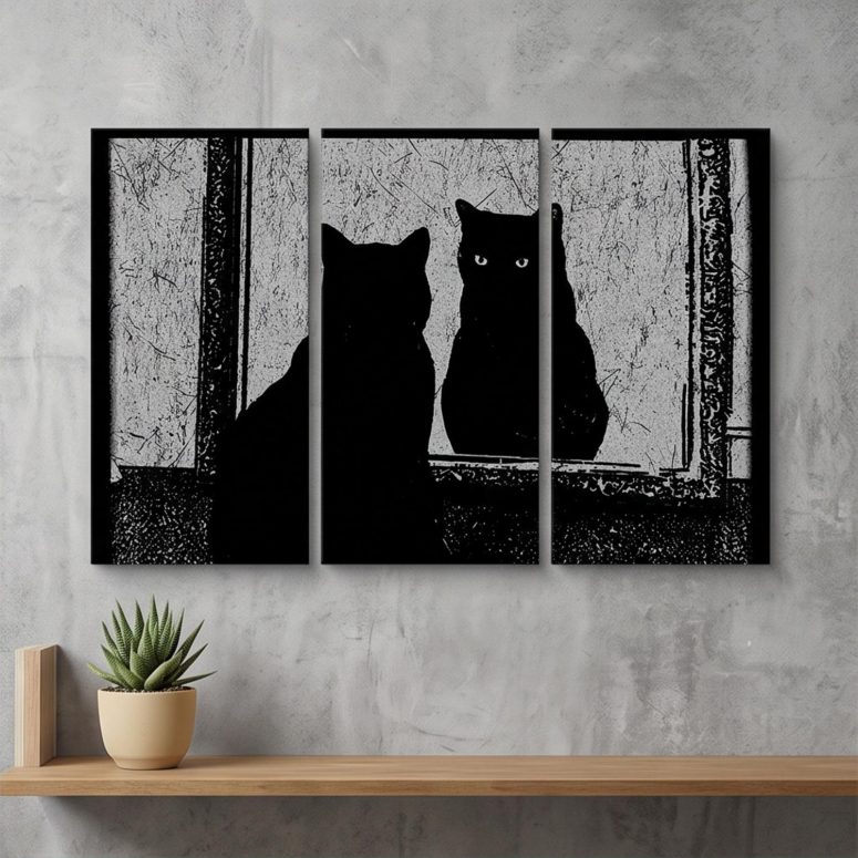 Pink Floyd Canvas - Is There Any Body Out There Funny Witchy Cat
