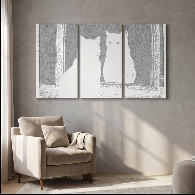 Pink Floyd Canvas - Is There Any Body Out There Funny Witchy Cat Pink Floyd Canvas - Is There Any Body Out There Funny Witchy Cat