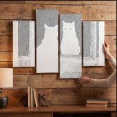 Pink Floyd Canvas - Is There Any Body Out There Funny Witchy Cat Pink Floyd Canvas - Is There Any Body Out There Funny Witchy Cat