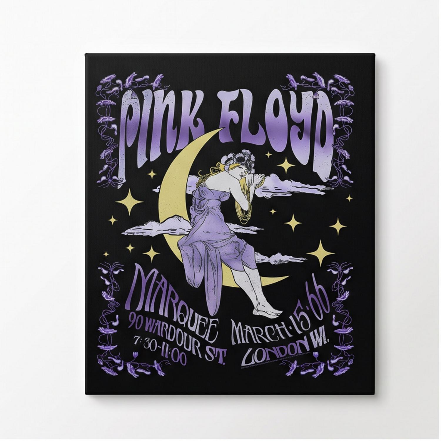 Pink Floyd Canvas - Moon Girl Marquee March 15 66 London Pink Floyd Canvas - Moon Girl Marquee March 15 66 London