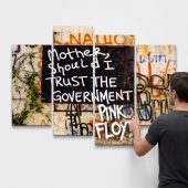 Pink Floyd Canvas - Mother Should I Trust The Government Berlin Wall 1990 Pink Floyd Canvas - Mother Should I Trust The Government Berlin Wall 1990