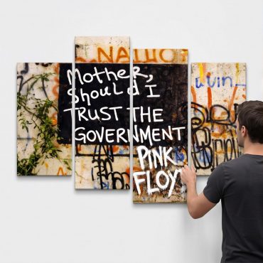 Pink Floyd Canvas - Mother Should I Trust The Government Berlin Wall 1990