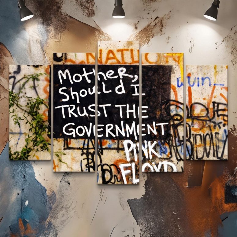 Pink Floyd Canvas - Mother Should I Trust The Government Berlin Wall 1990 Pink Floyd Canvas - Mother Should I Trust The Government Berlin Wall 1990