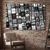 Pink Floyd Canvas - Pink Floyd Artwork Poster Collage Black White Pink Floyd Canvas - Pink Floyd Artwork Poster Collage Black White