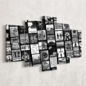 Pink Floyd Canvas - Pink Floyd Artwork Poster Collage Black White Pink Floyd Canvas - Pink Floyd Artwork Poster Collage Black White