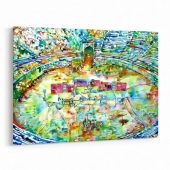 Pink Floyd Canvas - Pink Floyd in concert at Pompeii Watercolor