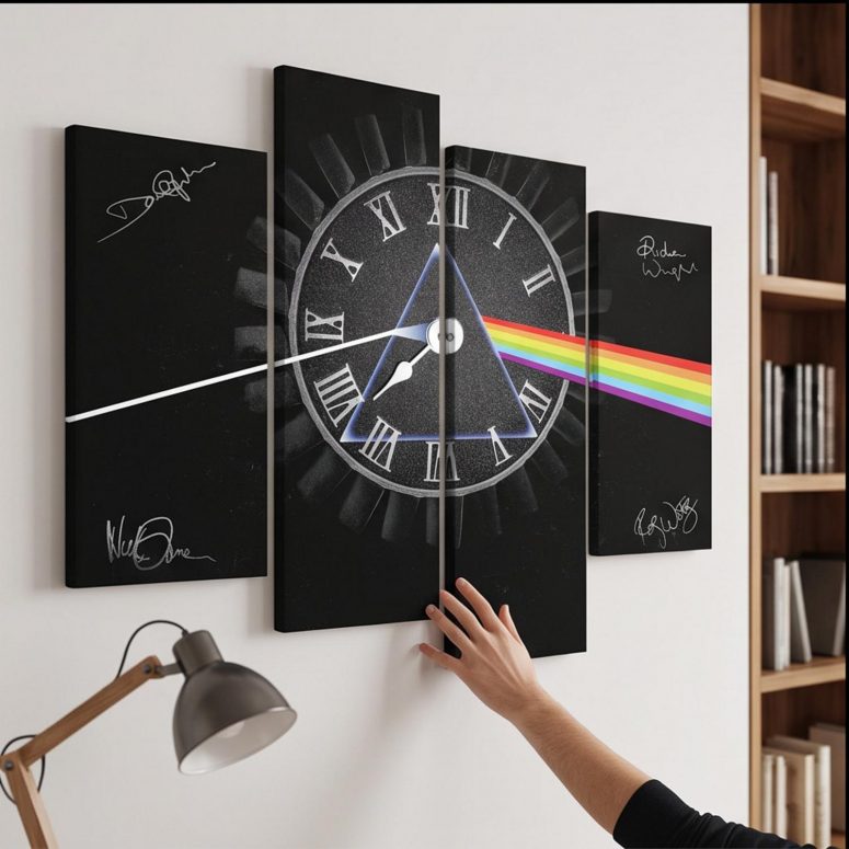 Pink Floyd Canvas - Pink Floyd quote Time Art Pre Signed