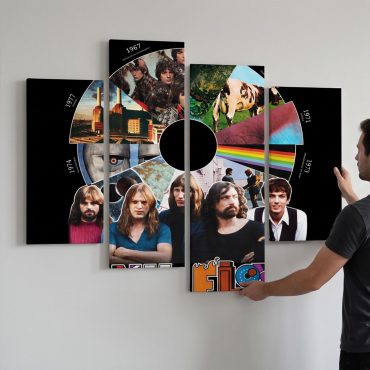 Pink Floyd Canvas - Pink Floyd Shirt Time Line Album Collage Signature