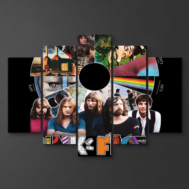Pink Floyd Canvas - Pink Floyd Shirt Time Line Album Collage Signature Pink Floyd Canvas - Pink Floyd Shirt Time Line Album Collage Signature