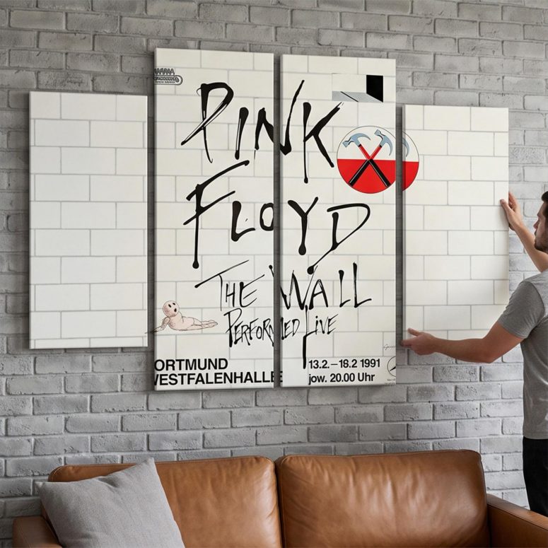 Pink Floyd Canvas - Pink Floyd The Wall Original Vintage Tour Poster for Dortmund Germany 1981