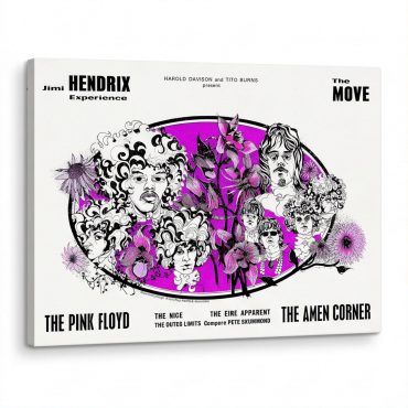 Pink Floyd Canvas - Tallenge Pink Floyd And Jimi Hendrix 1967 Vintage UK Concert Pink Floyd Canvas - Tallenge Pink Floyd And Jimi Hendrix 1967 Vintage UK Concert