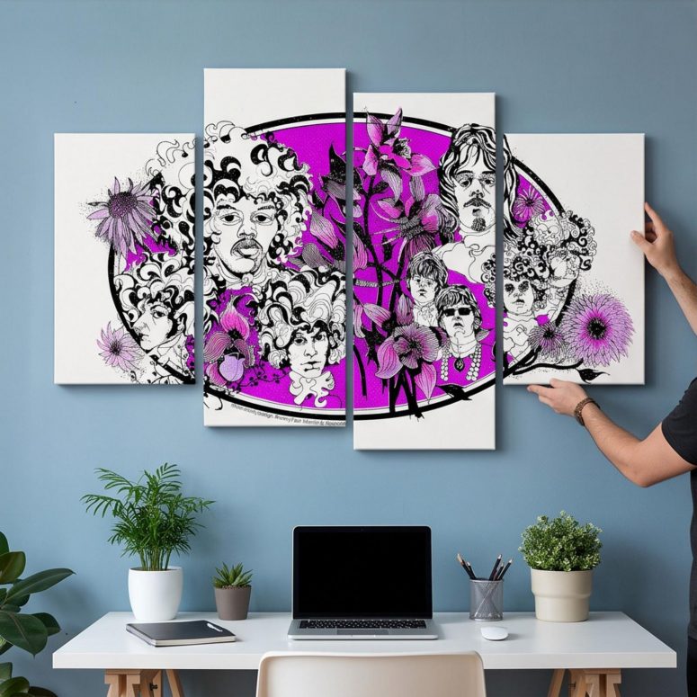 Pink Floyd Canvas - Tallenge Pink Floyd And Jimi Hendrix 1967 Vintage UK Concert Pink Floyd Canvas - Tallenge Pink Floyd And Jimi Hendrix 1967 Vintage UK Concert