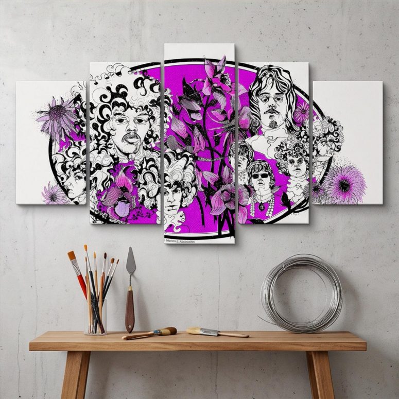Pink Floyd Canvas - Tallenge Pink Floyd And Jimi Hendrix 1967 Vintage UK Concert Pink Floyd Canvas - Tallenge Pink Floyd And Jimi Hendrix 1967 Vintage UK Concert