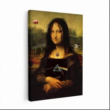Pink Floyd Canvas - TDSOTM Vinyl Disk Animals Atom Heart Mother Monalisa Parody Pink Floyd Canvas - TDSOTM Vinyl Disk Animals Atom Heart Mother Monalisa Parody