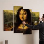 Pink Floyd Canvas - TDSOTM Vinyl Disk Animals Atom Heart Mother Monalisa Parody Pink Floyd Canvas - TDSOTM Vinyl Disk Animals Atom Heart Mother Monalisa Parody