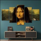 Pink Floyd Canvas - TDSOTM Vinyl Disk Animals Atom Heart Mother Monalisa Parody Pink Floyd Canvas - TDSOTM Vinyl Disk Animals Atom Heart Mother Monalisa Parody