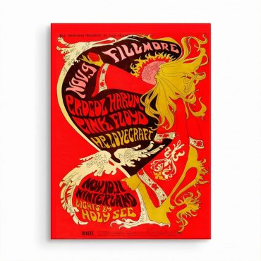 Pink Floyd Canvas - Vintage Concert Poster from Fillmore Auditorium