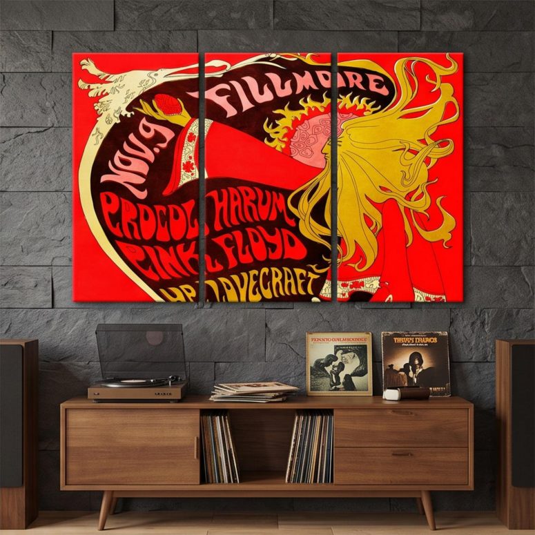 Pink Floyd Canvas - Vintage Concert Poster from Fillmore Auditorium Pink Floyd Canvas - Vintage Concert Poster from Fillmore Auditorium