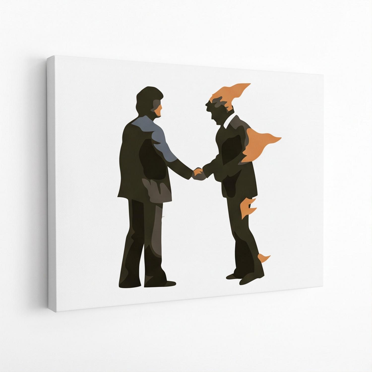 Pink Floyd Canvas - Wish You Were Here Burning Man Pink Floyd Canvas - Wish You Were Here Burning Man