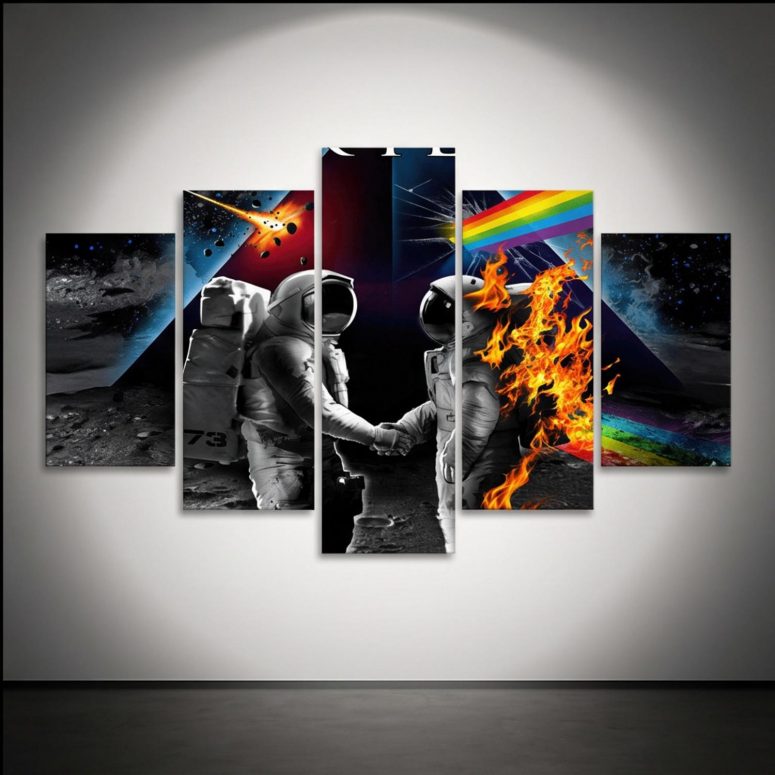 Pink Floyd Canvas - Wish You Were Here DSOTM Astronaut Handshake Pink Floyd Canvas - Wish You Were Here DSOTM Astronaut Handshake