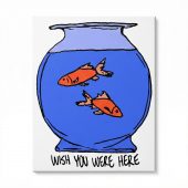 Pink Floyd Canvas - Wish You Were Here lost souls in Fish Bowl Doodle Art