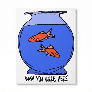 Pink Floyd Canvas - Wish You Were Here lost souls in Fish Bowl Doodle Art