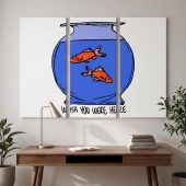 Pink Floyd Canvas - Wish You Were Here lost souls in Fish Bowl Doodle Art