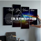 Pink Floyd Canvas - Wish You Were Here With Guitar Typography And Signatures