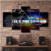 Pink Floyd Canvas - Wish You Were Here With Guitar Typography And Signatures