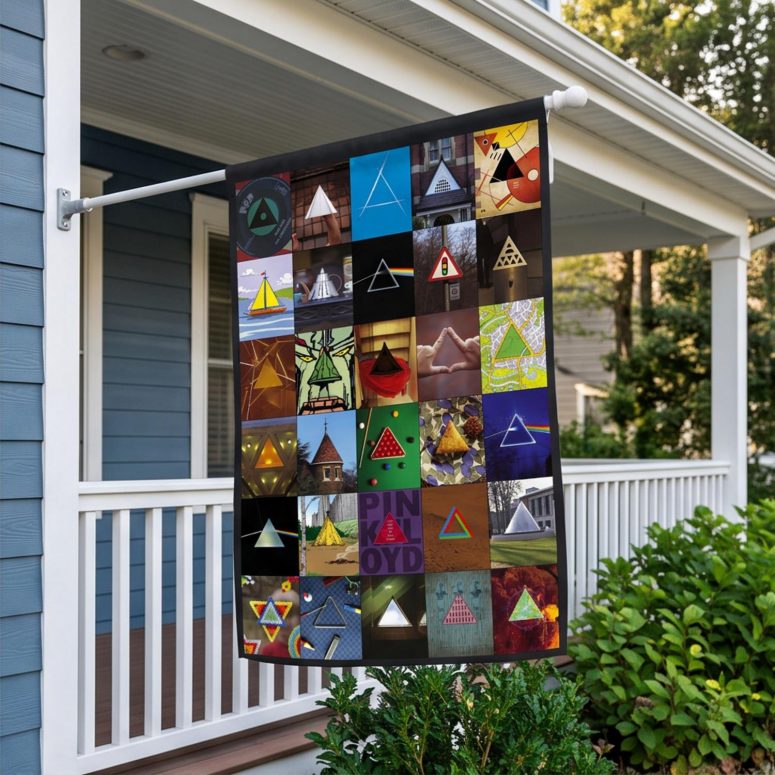 Pink Floyd Flag - Album Dark Side Of The Moon Collage Pink Floyd Flag - Album Dark Side Of The Moon Collage