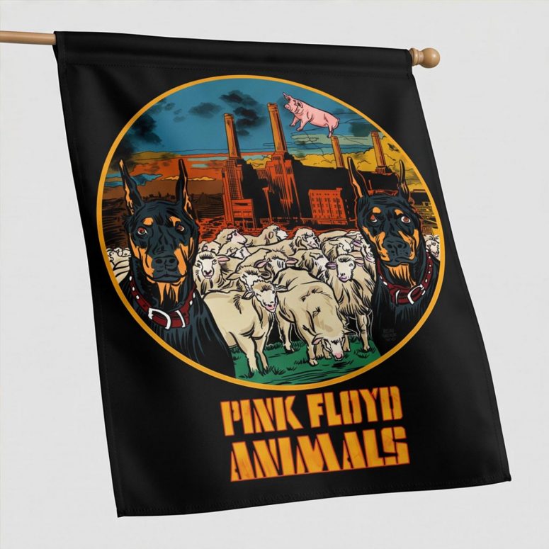 Pink Floyd Flag - Animals Dog Sheep Pig trippy