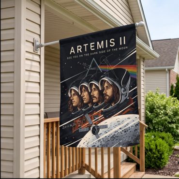 Pink Floyd Flag - Artemis II See You On The Dark Side Of The Moon