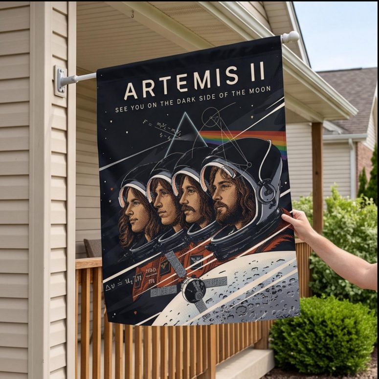 Pink Floyd Flag - Artemis II See You On The Dark Side Of The Moon Pink Floyd Flag - Artemis II See You On The Dark Side Of The Moon