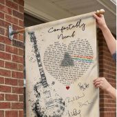 Pink Floyd Flag - Comfortably Numb Lyrics Band Signatures Pink Floyd Flag - Comfortably Numb Lyrics Band Signatures