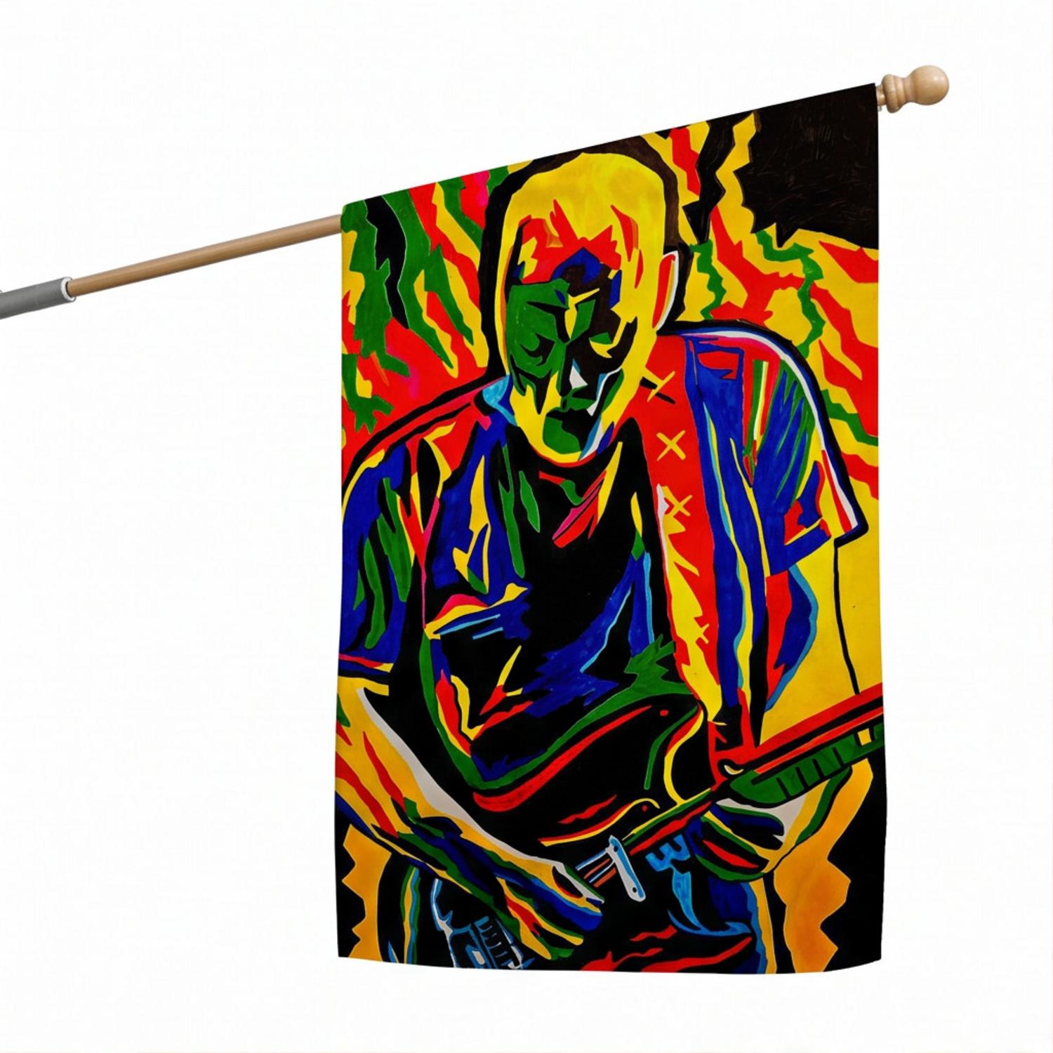 Pink Floyd Flag - David Gilmour Legend Abstract Art Pink Floyd Flag - David Gilmour Legend Abstract Art