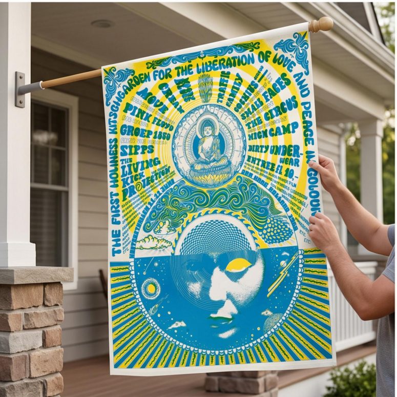 Pink Floyd Flag - Den Haag Netherlands 1968 Concert
