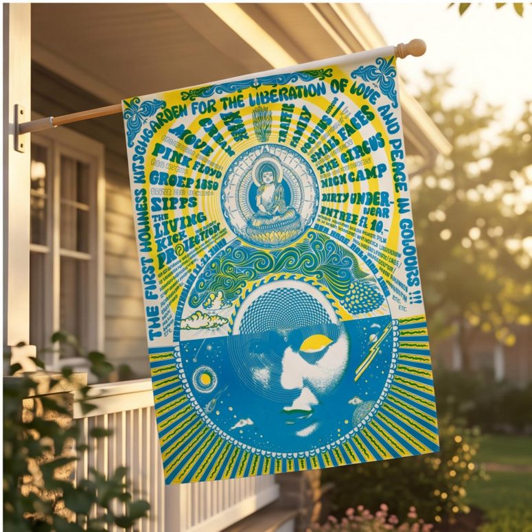 Pink Floyd Flag - Den Haag Netherlands 1968 Concert