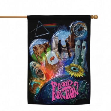 Pink Floyd Flag - DSOTM WYWH Animals Album Collage oil painting