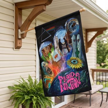 Pink Floyd Flag - DSOTM WYWH Animals Album Collage oil painting