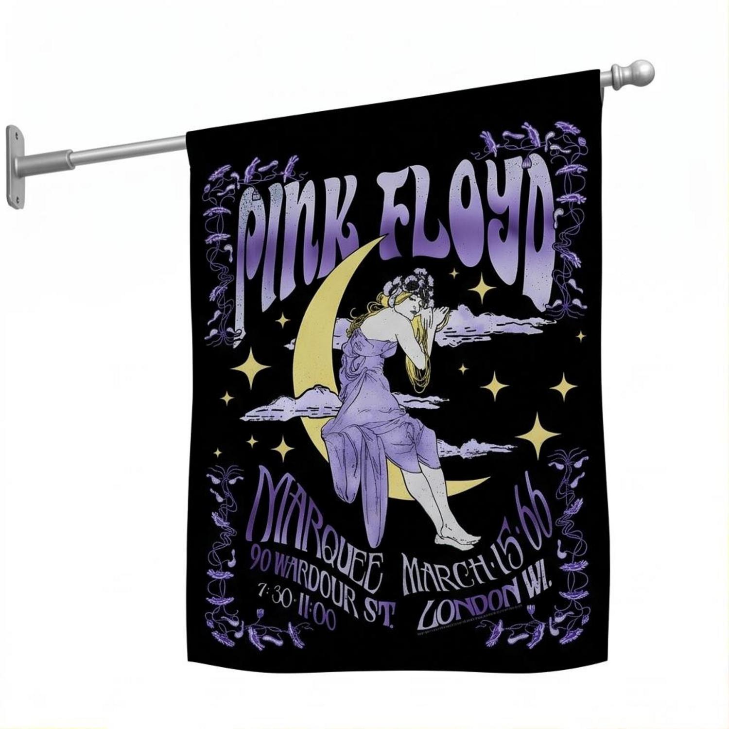 Pink Floyd Flag - Moon Girl Marquee March 15 66 London Pink Floyd Flag - Moon Girl Marquee March 15 66 London