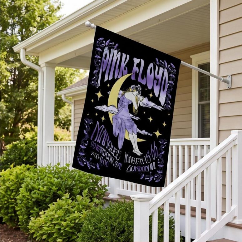 Pink Floyd Flag - Moon Girl Marquee March 15 66 London Pink Floyd Flag - Moon Girl Marquee March 15 66 London