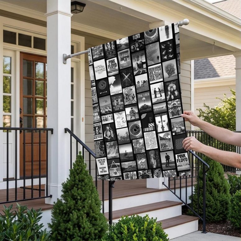 Pink Floyd Flag - Pink Floyd Artwork Poster Collage Black White Pink Floyd Flag - Pink Floyd Artwork Poster Collage Black White
