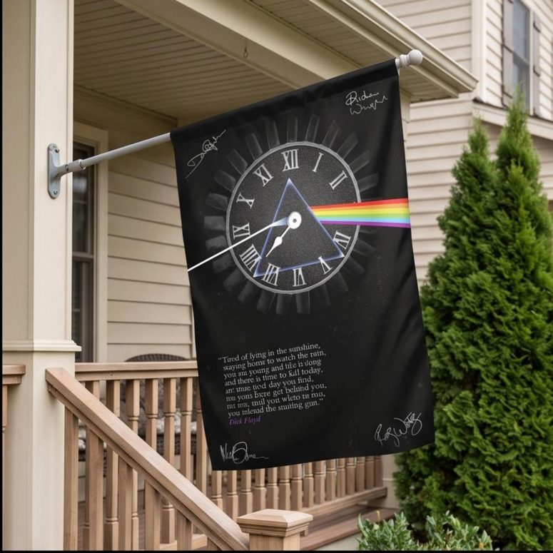 Pink Floyd Flag - Pink Floyd quote Time Art Pre Signed