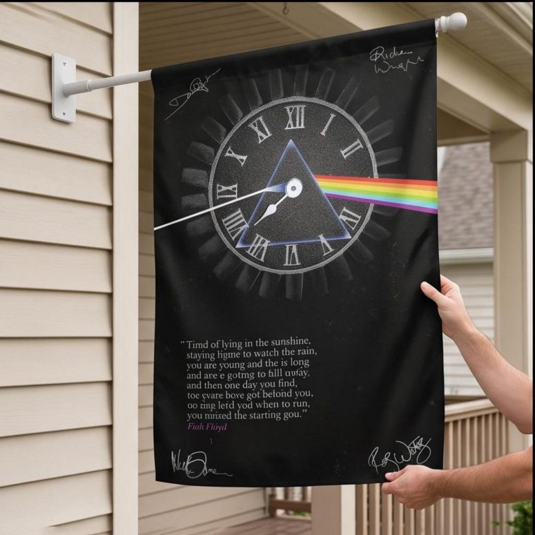 Pink Floyd Flag - Pink Floyd quote Time Art Pre Signed