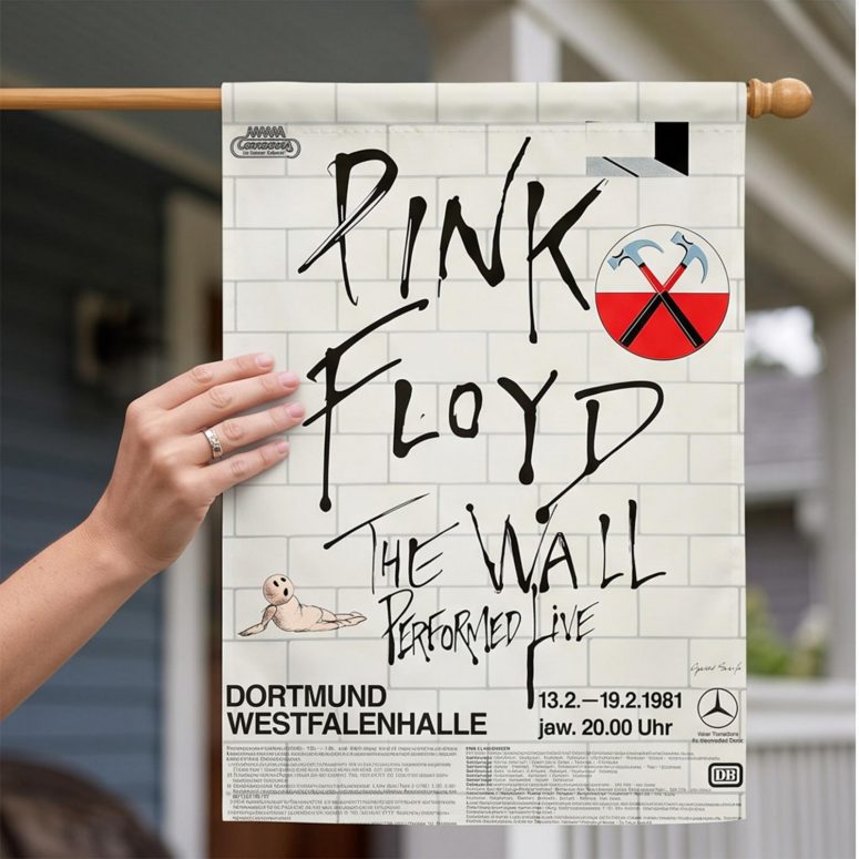 Pink Floyd Flag - Pink Floyd The Wall Original Vintage Tour Poster for Dortmund Germany 1981 Pink Floyd Flag - Pink Floyd The Wall Original Vintage Tour Poster for Dortmund Germany 1981
