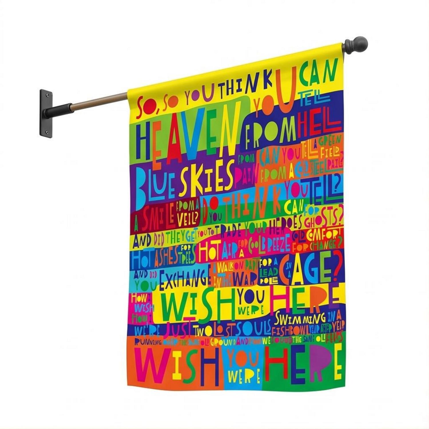 Pink Floyd Flag - Pink Floyd Wish You Were Here Limited Edition Art Print Signed LyricArt Pink Floyd Flag - Pink Floyd Wish You Were Here Limited Edition Art Print Signed LyricArt