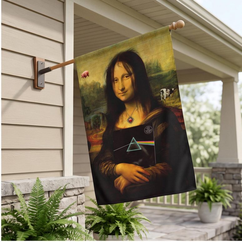 Pink Floyd Flag - TDSOTM Vinyl Disk Animals Atom Heart Mother Monalisa Parody