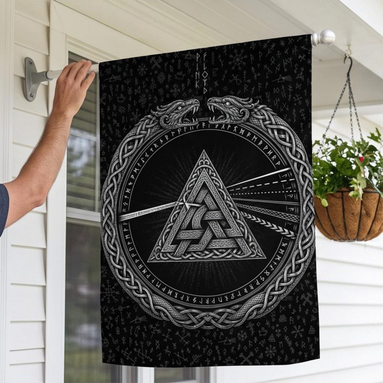 Pink Floyd Flag - Viking Valknut Dark Side Of The Moon Pink Floyd Flag - Viking Valknut Dark Side Of The Moon