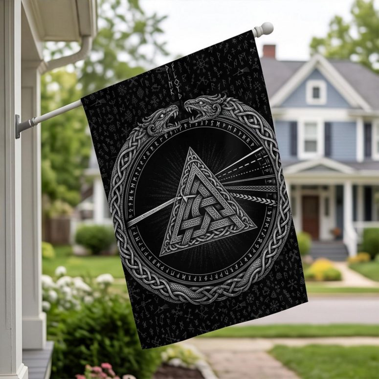 Pink Floyd Flag - Viking Valknut Dark Side Of The Moon Pink Floyd Flag - Viking Valknut Dark Side Of The Moon