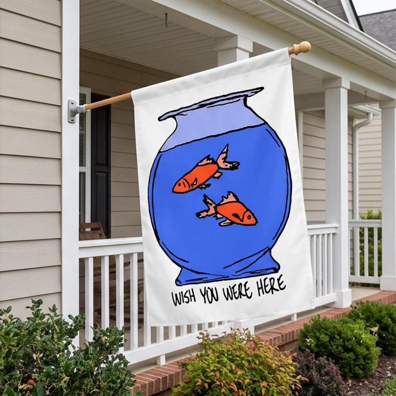 Pink Floyd Flag - Wish You Were Here lost souls in Fish Bowl Doodle Art